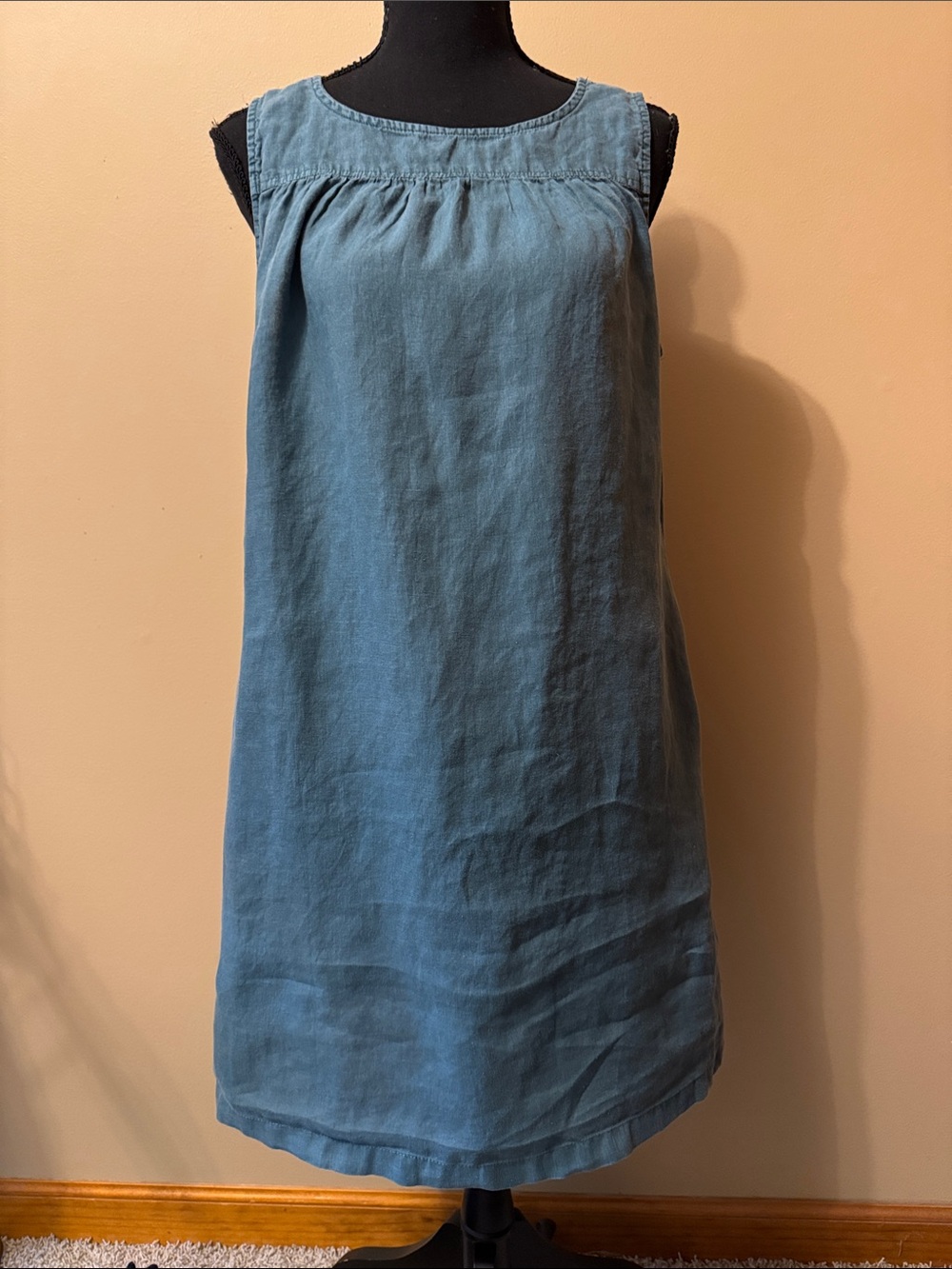 Cynthia Rowley Teal Sleeveless 100% Linen Midi Dress